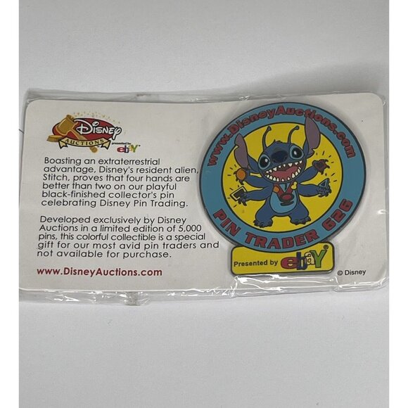 Vtg Stitch 2 pc NOS 2002 DISNEY Pin Alien Ebay Auctions LE 5000 PLUS keychain - Picture 2 of 11